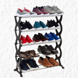 5-Tier Adjustable Shoe Rack Storage for 25 Pairs, Black